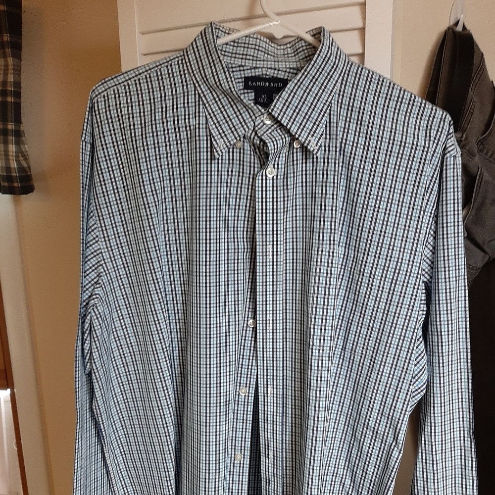 XL lands end checkered shirt